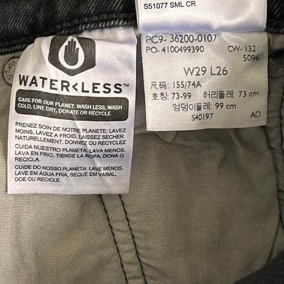 Levis 501 Original Crop Jeans Sz 29x26 Lady Crush Black Straight High Rise - Picture 10 of 12